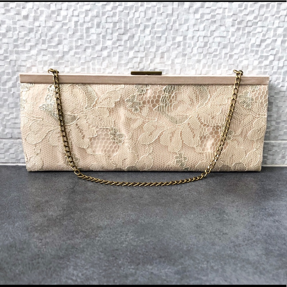 Lace Clutch Handbag in Ivory